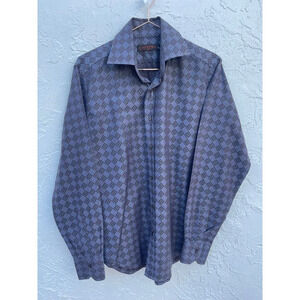 ETRO Milano Mens Long Sleeve Button Down Collared Dress Shirts Blue Sz 39